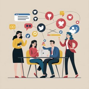 Team of social media marketers