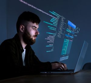 Web developer working